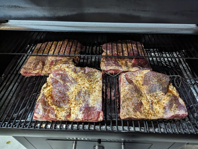 Ribs in Smoker